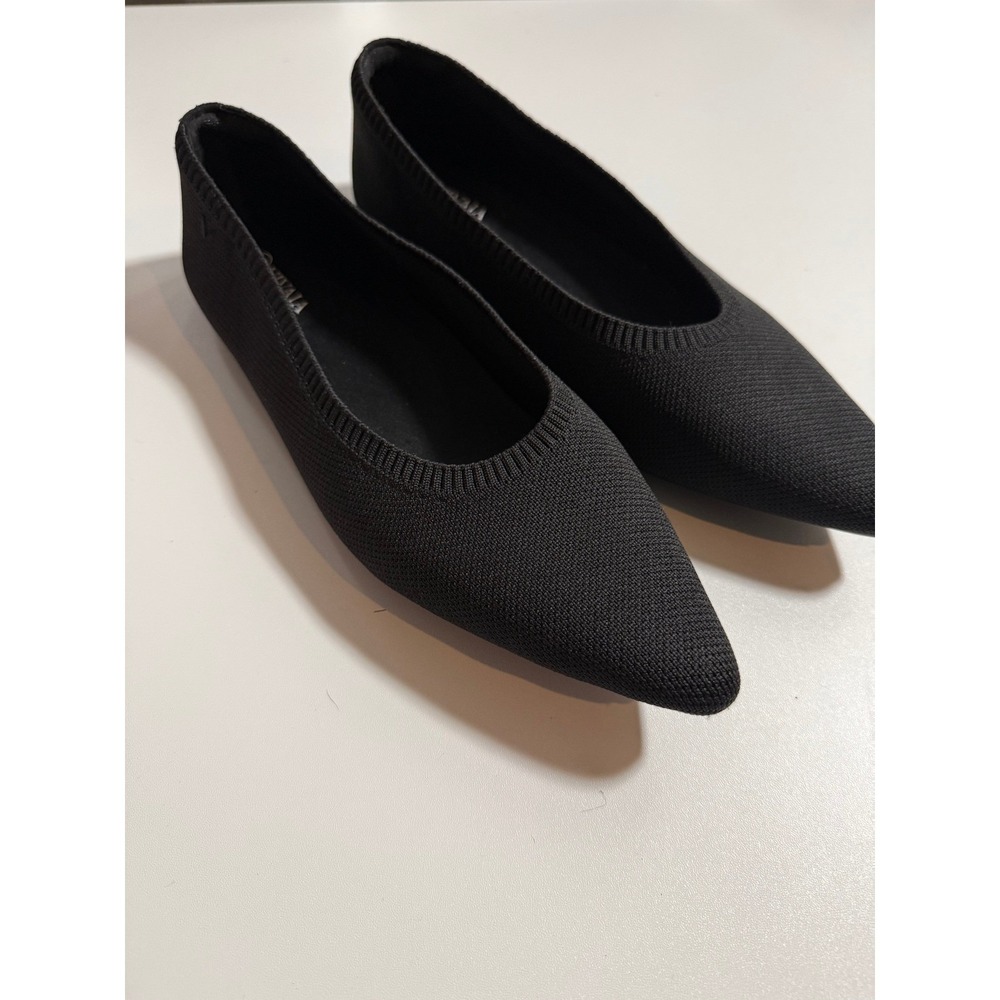 VIVAIA Black Knit Pointed Toe Flats Women's Ballet Shoes Size 43EU 11 US
